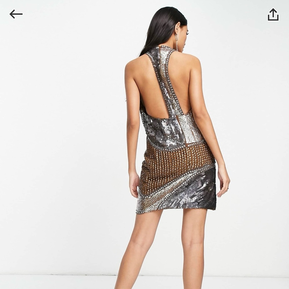 Asos Design Patchwork Embellished Mini Dress With… - image 6